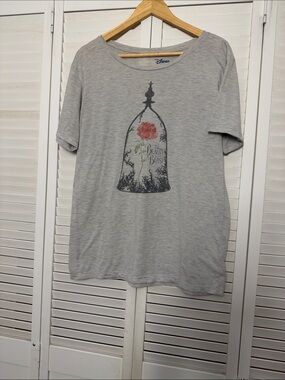 Disney Grey Short-Sleeve Beauty and the Beast Rose Tee